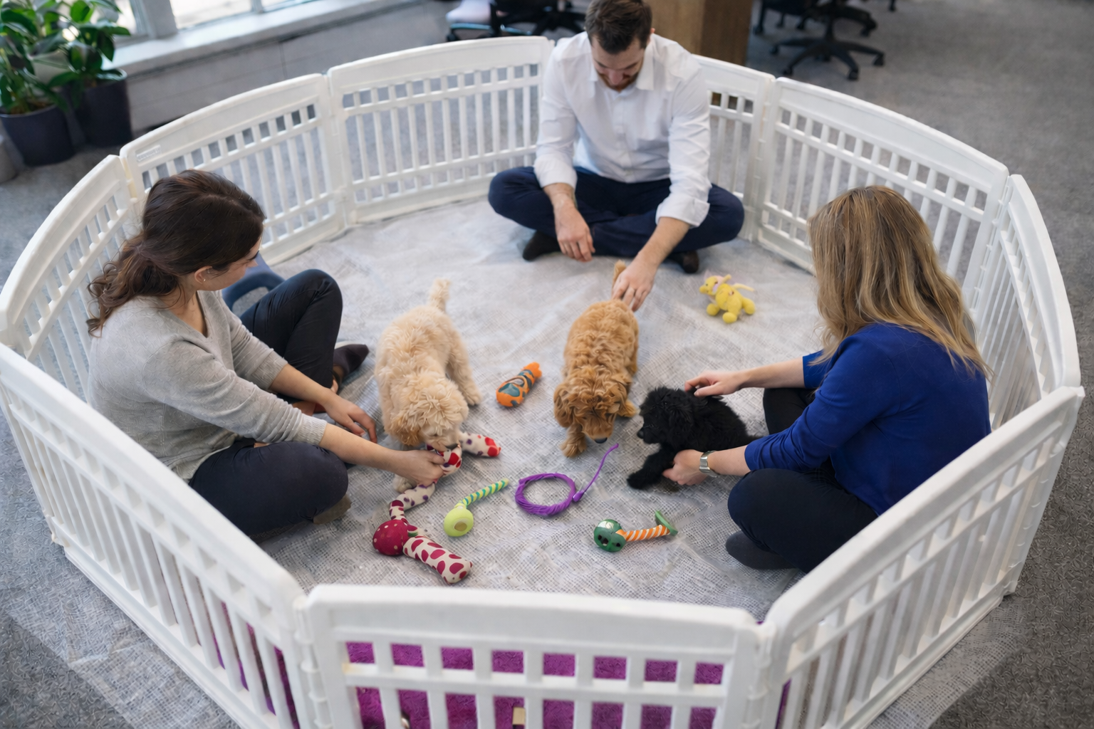 wellness playpen puppy yoga toronto corporate